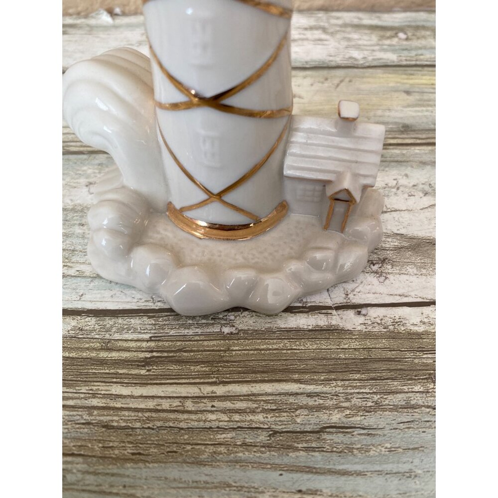 Lenox Porcelain 24k Gold Trim Lighthouse Figurine Nautical Home Decor 5" No Box - Picture 8 of 10
